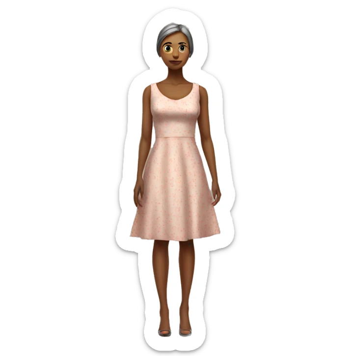 woman full length in dress photorealistic serious sticker