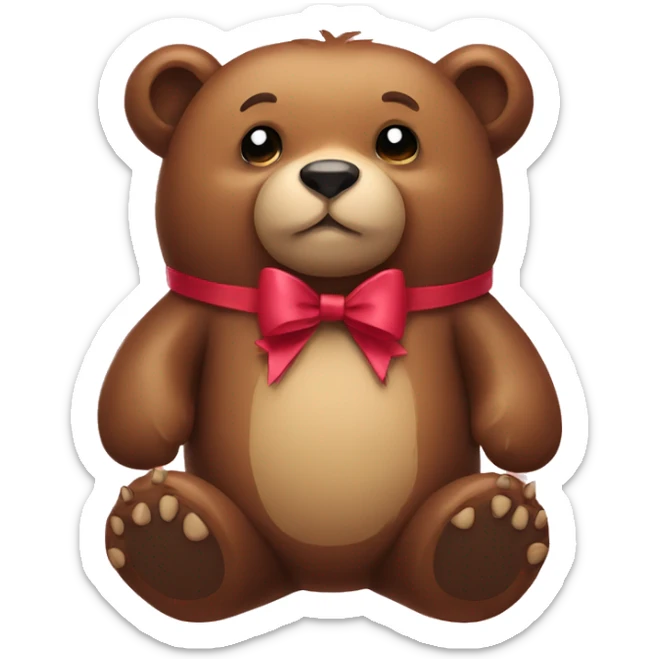 Bear with a bow sticker