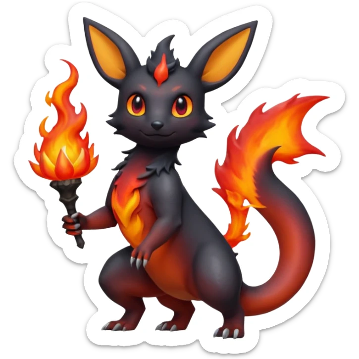 magma-gradients-colored Magmortar-Salandit-Umbreon-Flareon-Hybrid (Full body) sticker