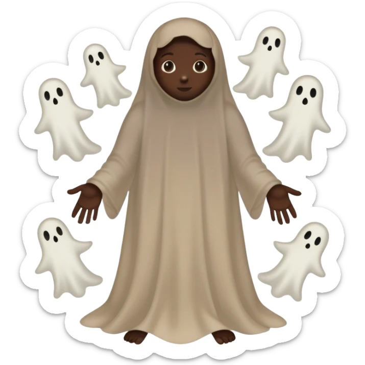  A silhouette of a person with faint, ghost-like childhood figures inside their body, representing how memories are stored deep within, even if they are not consciously accessible. sticker