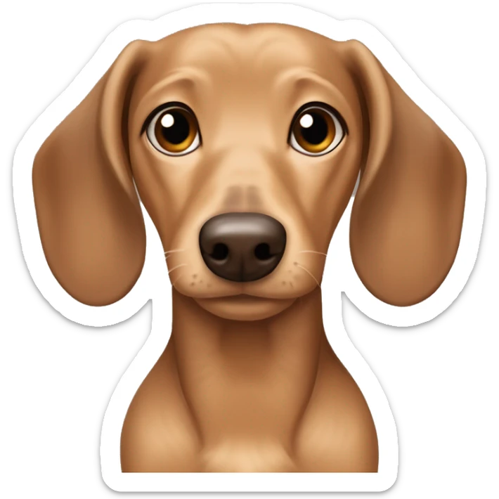 Light sandy brown wired hair dachshund with dark brown ears and no fur on the ears￼ sticker