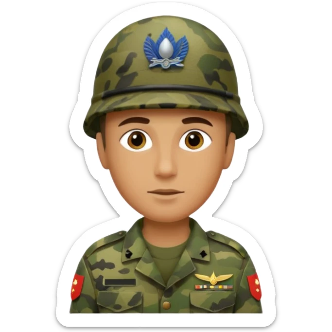 Soldaten in Tarnfarbe der salotiert und den SAS Buchstaben auf der Mütze und Uniform sticker