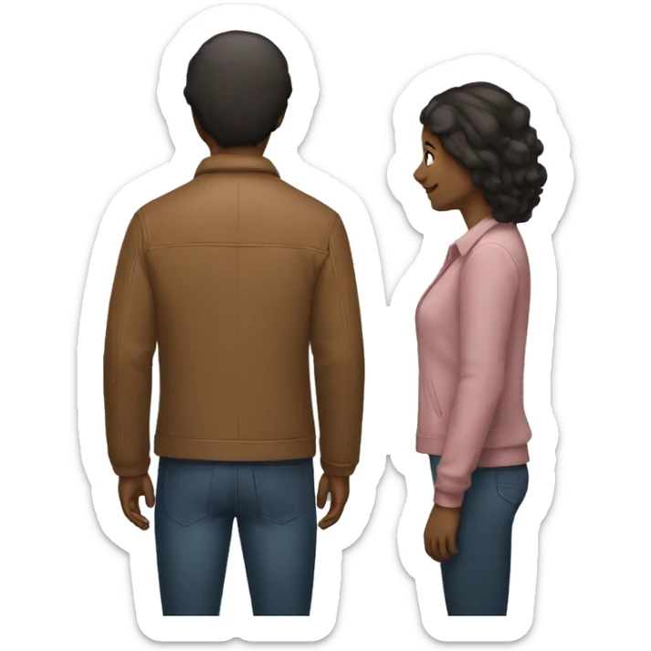 two people standing back to back sticker