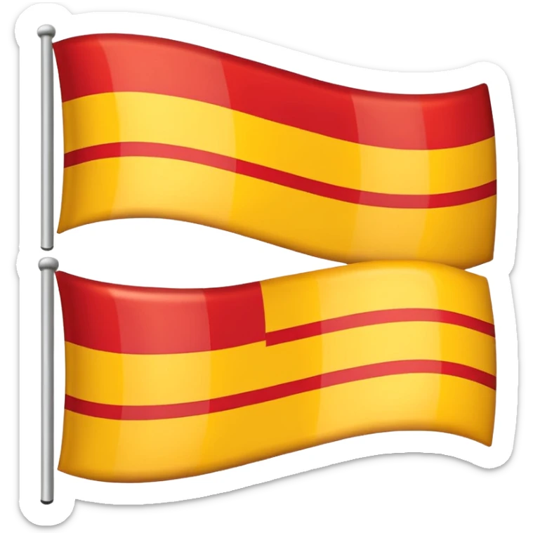 Similar to 🇮🇩 with yellow colour 50% and red colour 50% of 2 strip sticker