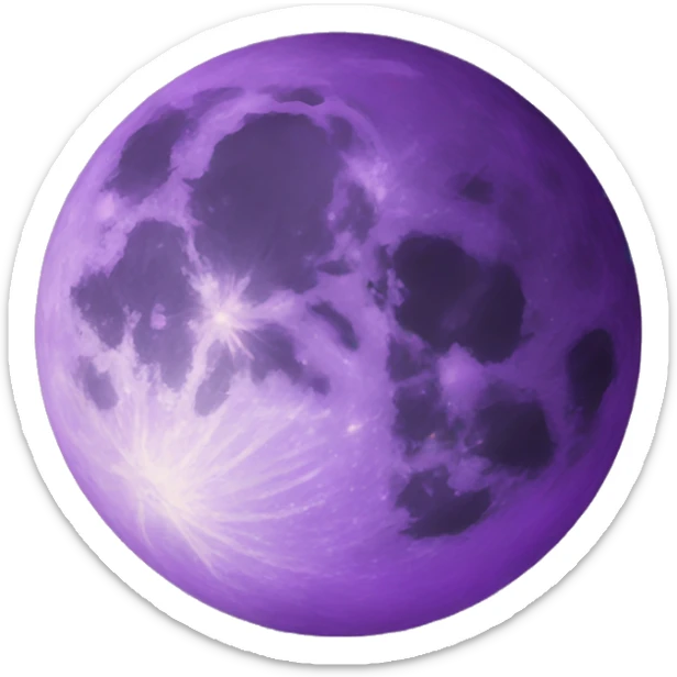 Purple moon sticker