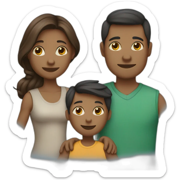 Family of 6, with 4 children, one of them a boy sticker