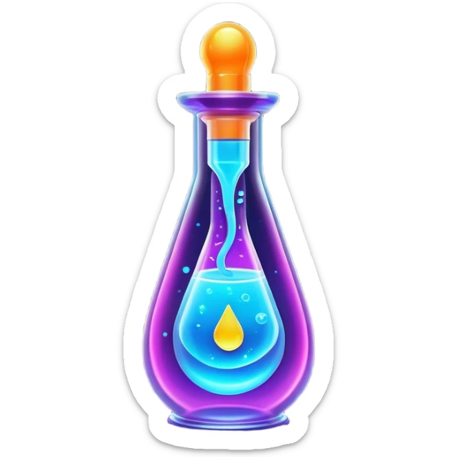 Clash of Clans aesthetic: Cinematic Playful Sci-fi Health injection Emoji, rendered in a 3D vector-style similar to standard emojis with minimal shading and bold, simplified shapes. A compact, futuristic vial with a glowing neon liquid and sleek contours, softly glowing with a healing cosmic charm. Simplified yet unmistakably iconic, highly detailed and consistent, glowing with a soft radiant glow and high shine. Stylized with a touch of futuristic alchemy and a soft glowing outline, capturing the essence of a vital energy elixir with a playful, interstellar spirit! sticker