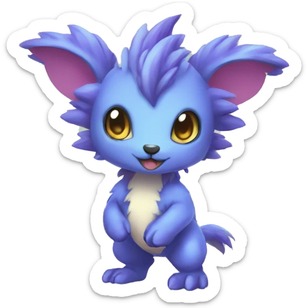 Cute cool fantasy animal hybrid Fakemon full body sticker