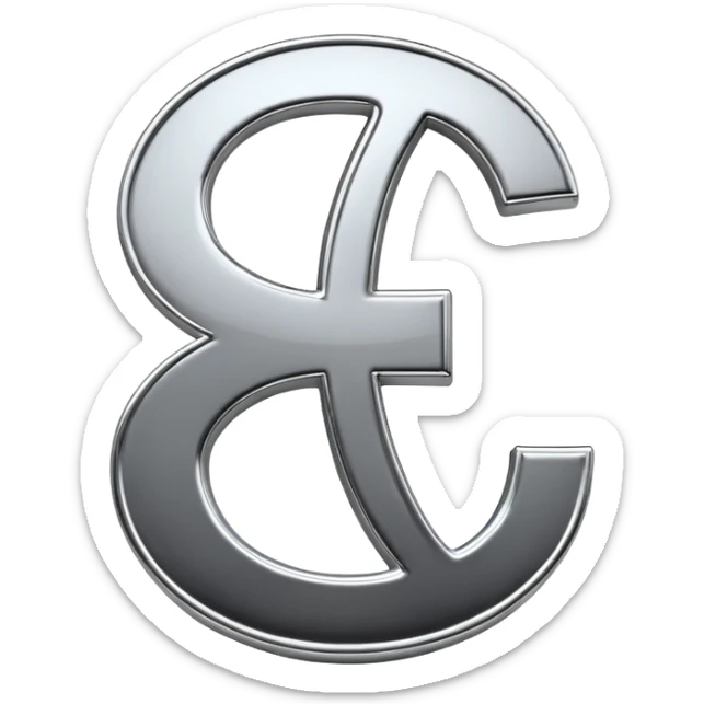 A double dollar sign emoji made of polished silver chrome, smooth metallic surface, glossy reflections, luxury swag vibe, minimal iOS emoji style, centered on white background sticker