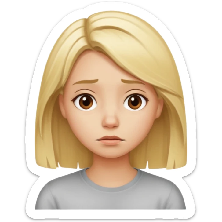 Blonde girl with midlenght haire, in a bof mood sticker