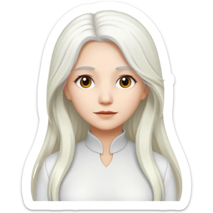 The Good Witch from The Land of Oz with long white hair, white outfit sticker