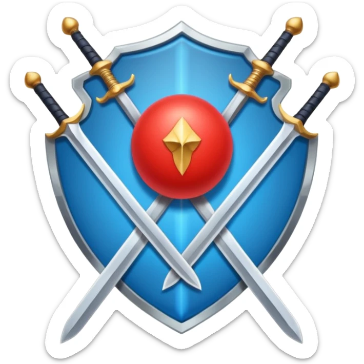 playing card layout with health and energy bars, sword icon, red orb icon, blue shield icon, and a text area sticker