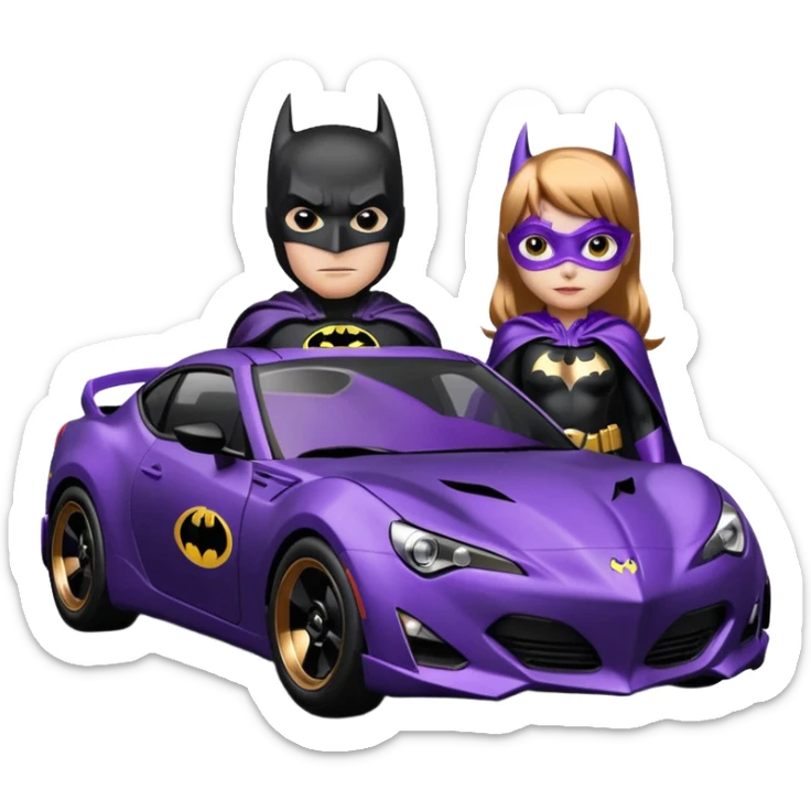 Satin black and rose gold Batman and 60’s Batgirl themed Scion FR-S  sticker