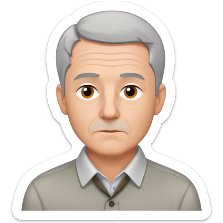 portrait of Hans Jonas, German philosopher, short gray hair, no glasses, clean-shaven, collared shirt, thoughtful expression sticker
