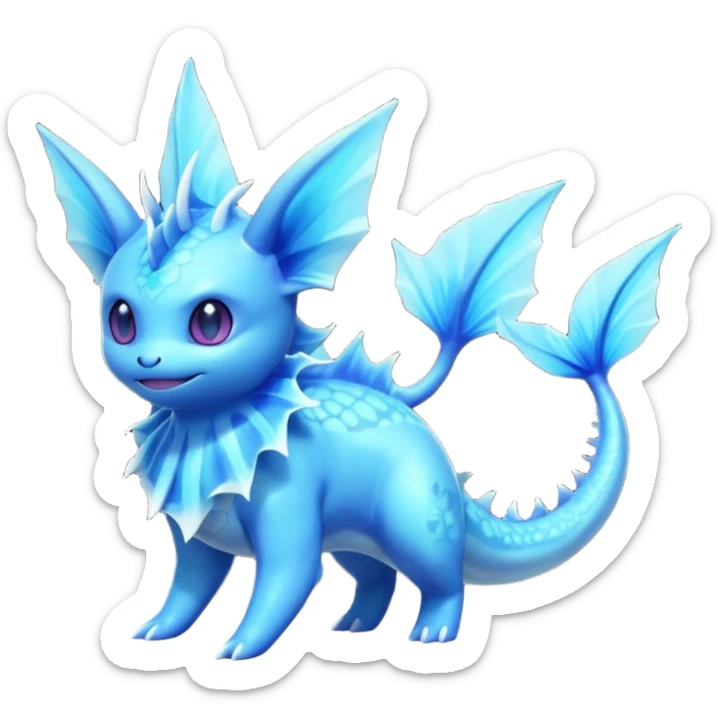 Lumineon-Vaporeon-Fakémon-hybrid-creature (full body)  sticker