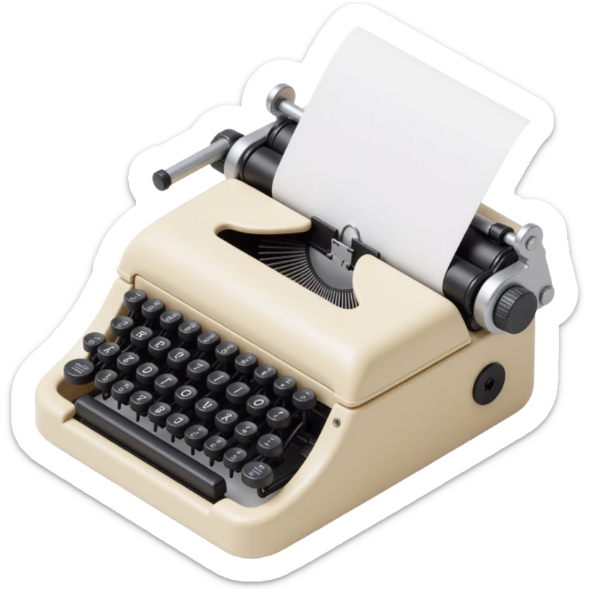 ivory typewriter sticker