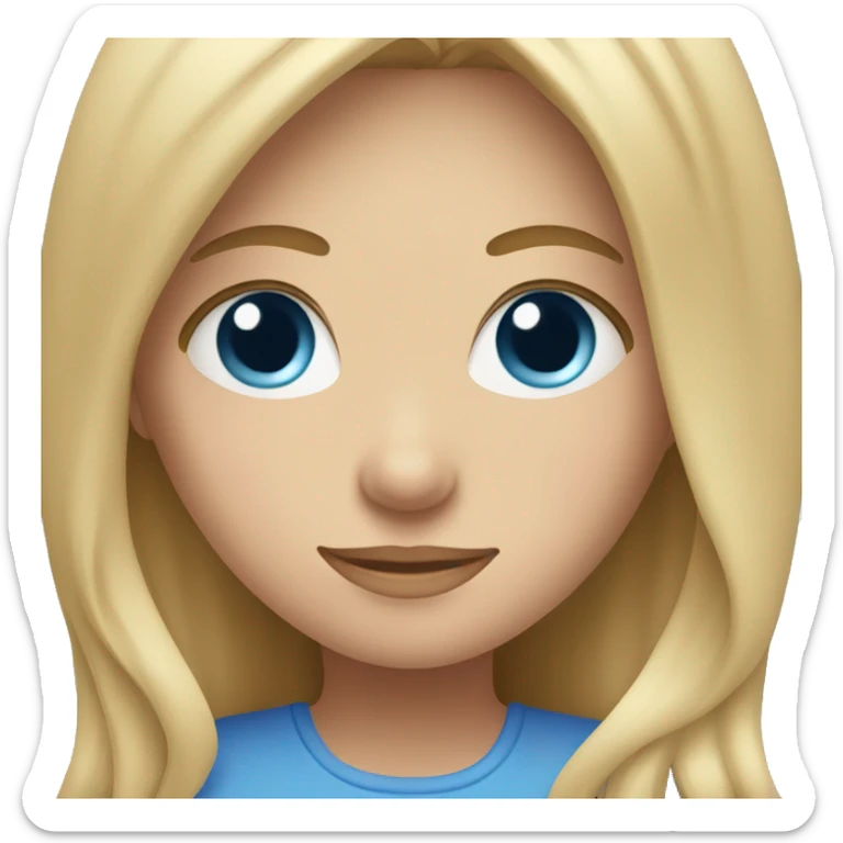 Mom with brown hair & blue eyes hugging daughter with blonde hair & blue eyes sticker