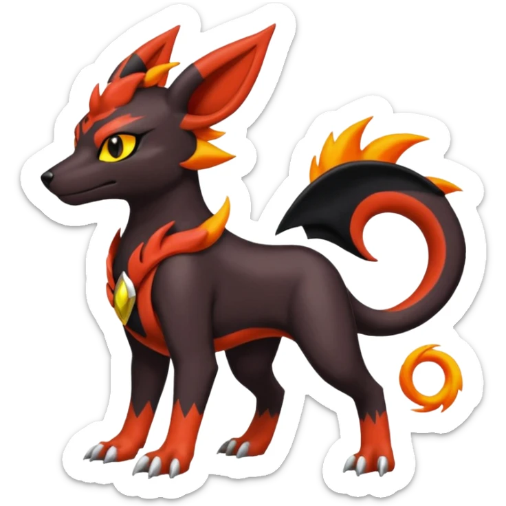 Litten-Houndoom-Salandit-Noibat-Flareon-Fakémon-Digimon-fusion (full body) sticker