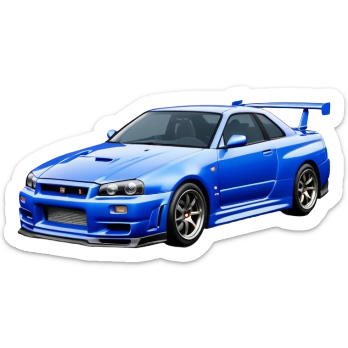 car Nissan Skyline GT-R R34 1999 like in the movie Fast and Furious, the design of the car should be the same as in the movie  sticker