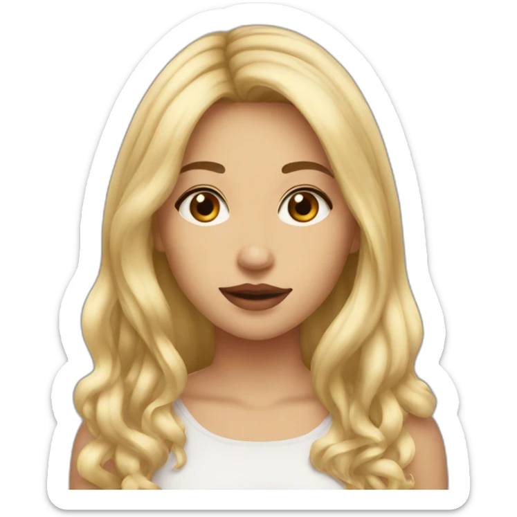 Girl named Liana blonde with brown eyes she is skiny lips are dim red sticker