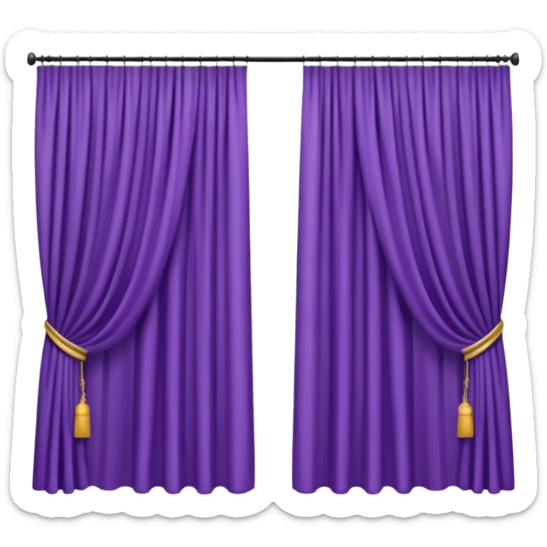 purple curtains open modern sticker