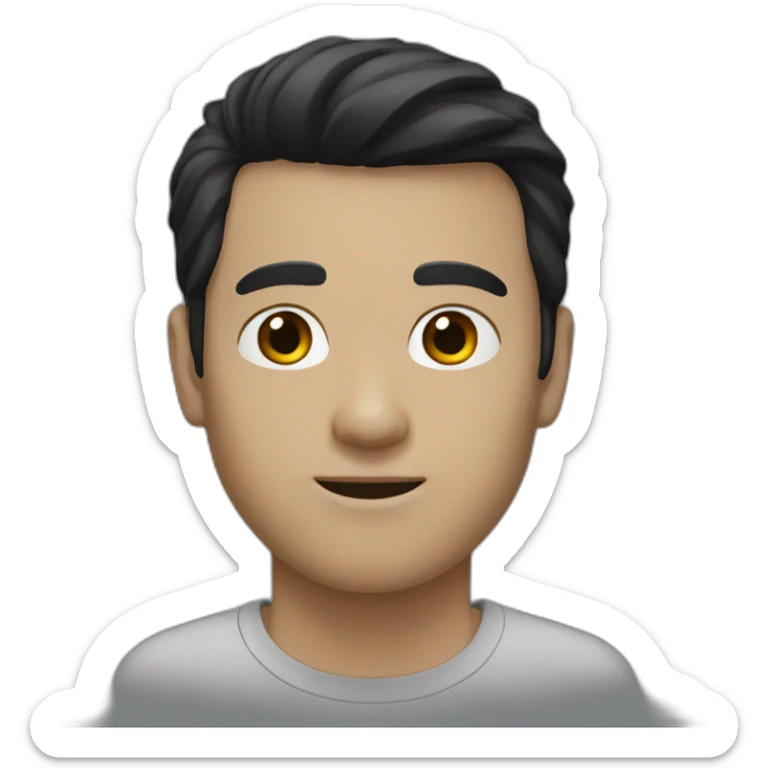 25yo white male with black hair but no face (no eyes, no nose, no mouth, no eyebrows) sticker