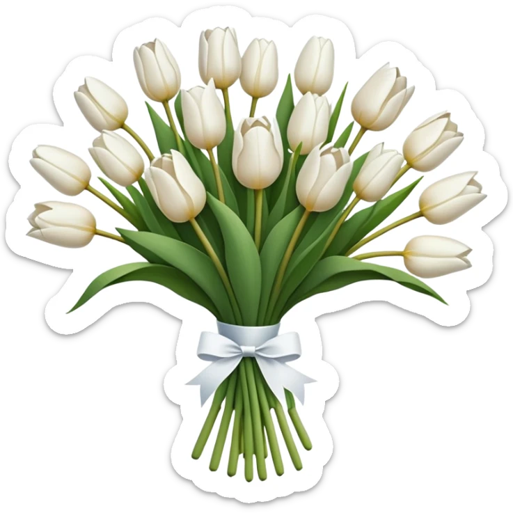 white tulip bouquet  sticker