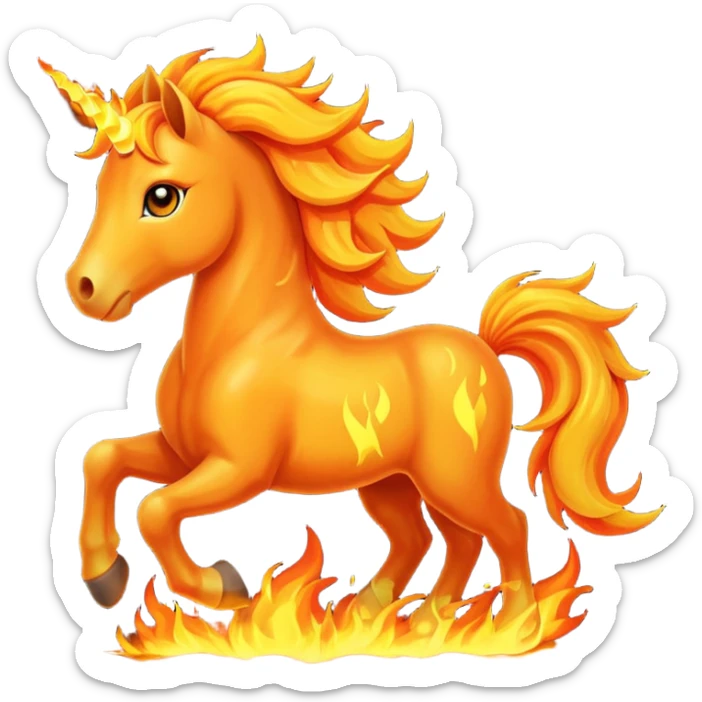 fiery horse sticker