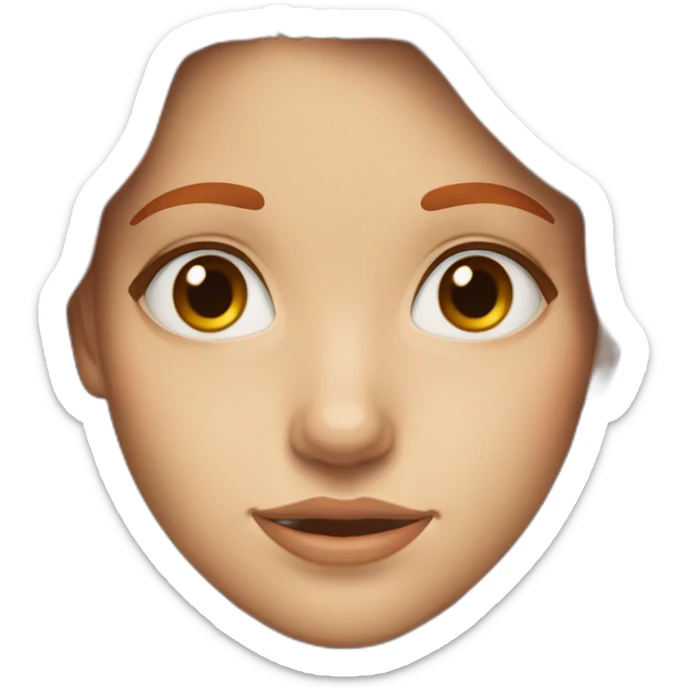 a face of a 14-year-old girl with long red hair and hazel eyes sticker