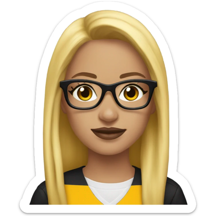 Steelers nfl girl long blonde glasses sticker