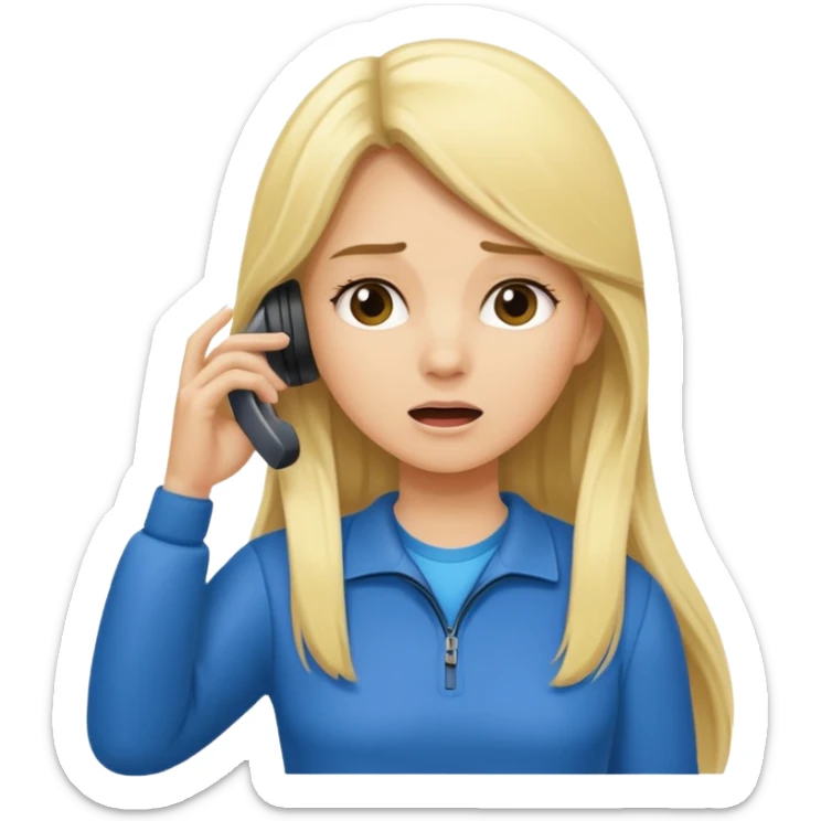 blonde cartoon girl long hair sports coach calling for a time out sticker