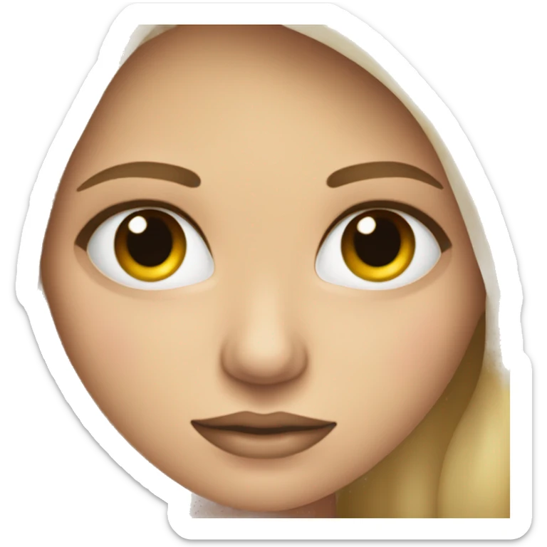 un emogi que se una mujer rubia linda y con blacer negro y con anti ojos sticker