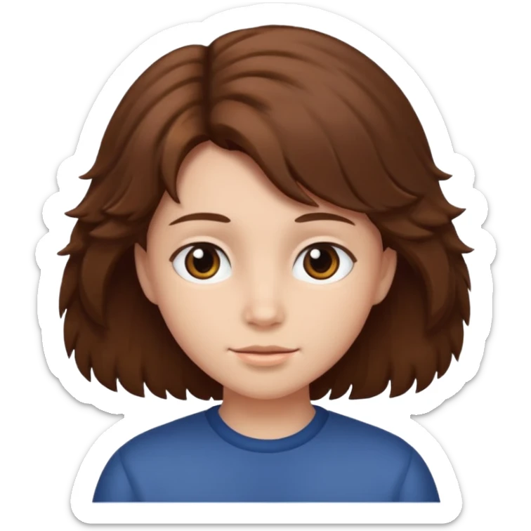 fluffy, brown hair sticker