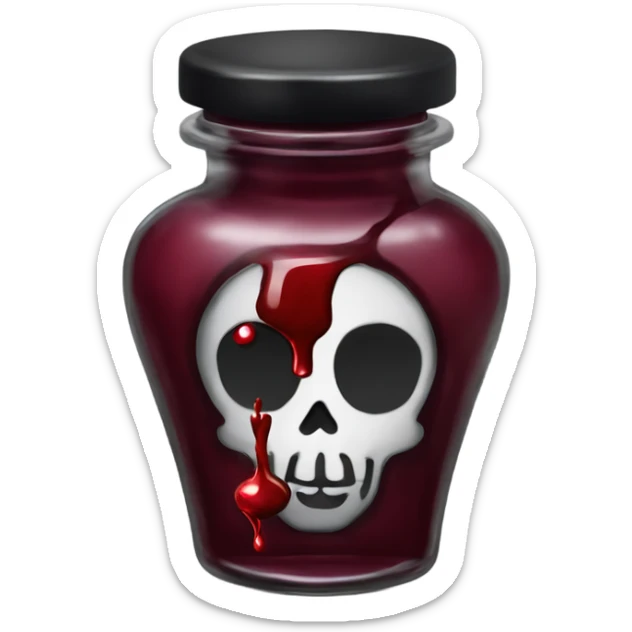 a stylish potion bottle with blood and a gothic lid, perfect for a vampire girl theme." sticker