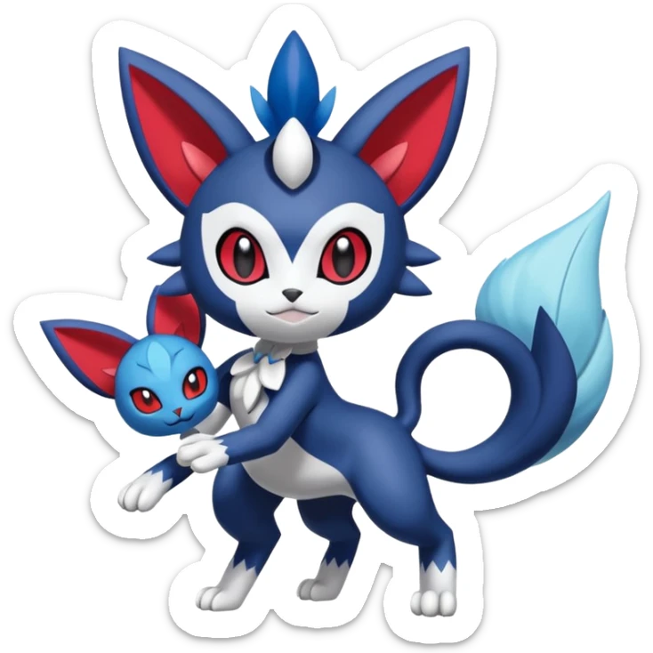 Meloetta-Weavile-Meowstic-Pokémon-Fakémon-fusion-hybrid-creature sticker