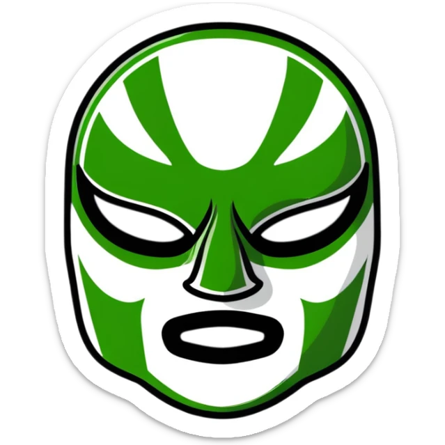 luchador mask in Milwaukee Bucks basketball team colors sticker