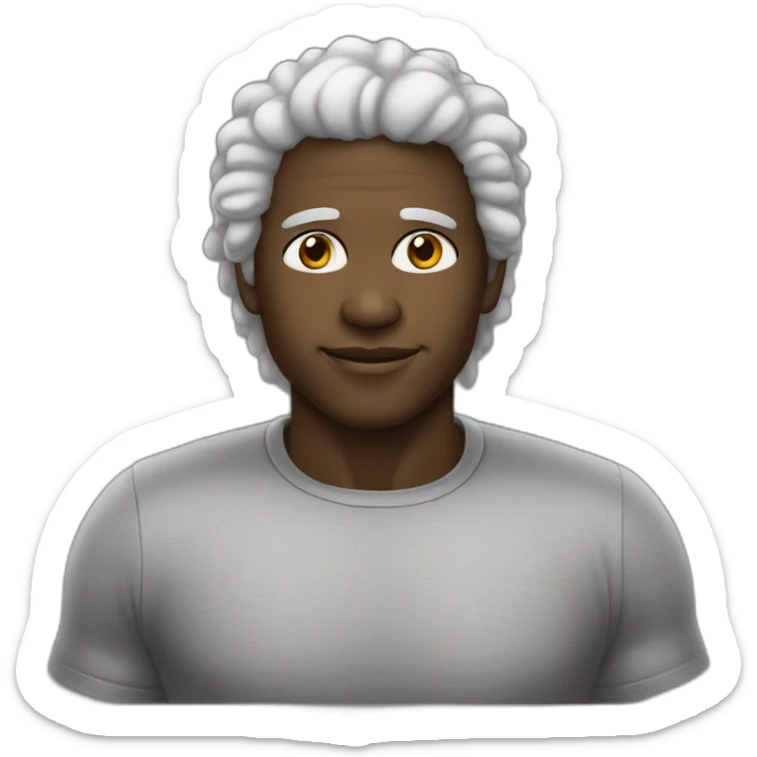 garoto de cabelo preto, pele branca, olhos grandes, boca grande e nariz grande sticker