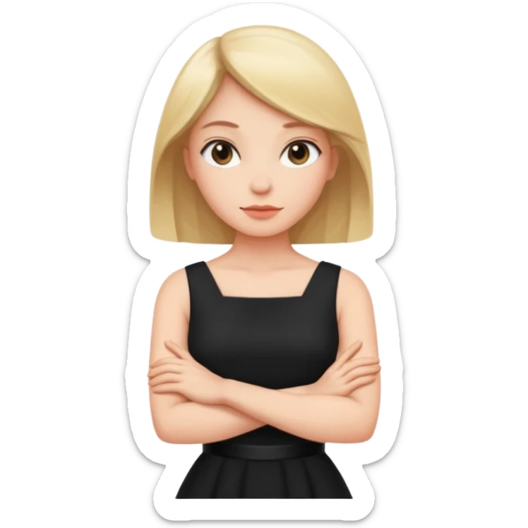 Woman Gesturing N, A woman with arms crossed forming an 'X' sticker