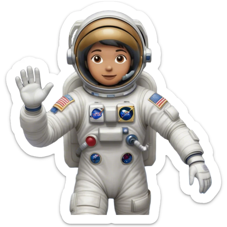 👨‍🚀 Cinematic Realistic Astronaut – A highly detailed depiction of an astronaut in a state-of-the-art space suit, floating weightlessly in the vast expanse of space. The reflective visor captures the distant Earth, while intricate suit details and soft lighting create an immersive sense of realism. sticker
