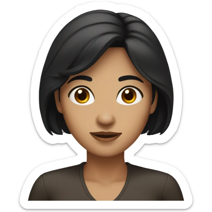 woman with black hair and brown eyes sticker