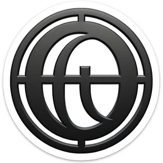 Emoji, avant-garde gothic emblem made of matte black metal, number 8 integrated into the word “FORTUNA”, luxury fashion symbol aesthetic, clean sculptural form, no glow, no neon, flat emoji style, centered, transparent backgroun sticker