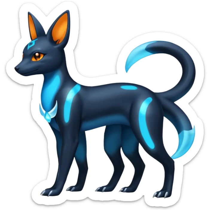 Shiny Aural Umbreon-Amaura-Salandit-Fakémon-fusion (full body) sticker
