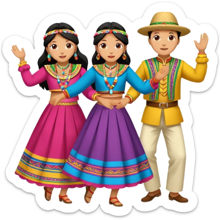 imagen de personas bailando huaylash en huancayo sticker