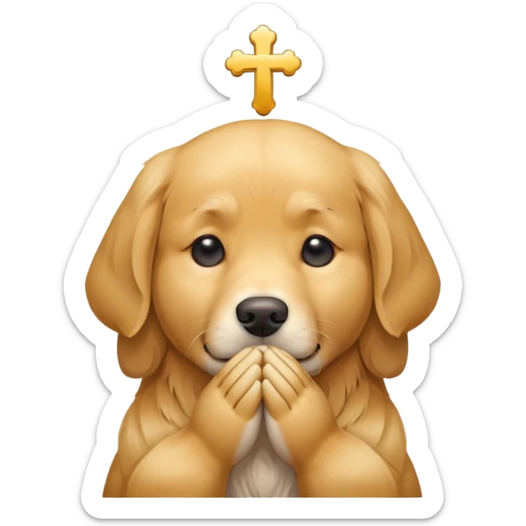 Dog praying  sticker