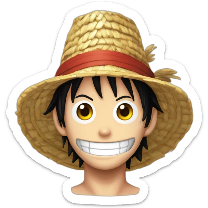Luffy adulte avec cicatrice sur le ventre, et sous l’œil, et son chapeau de paille One piece sticker