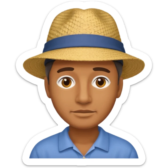 homme créole réunionnais  avec chapeau embouteillage  sticker