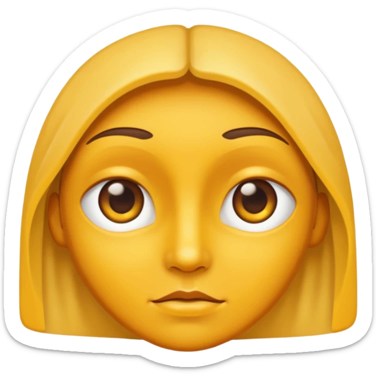 From the previous emoji I want the center above section of the head be yellow sticker