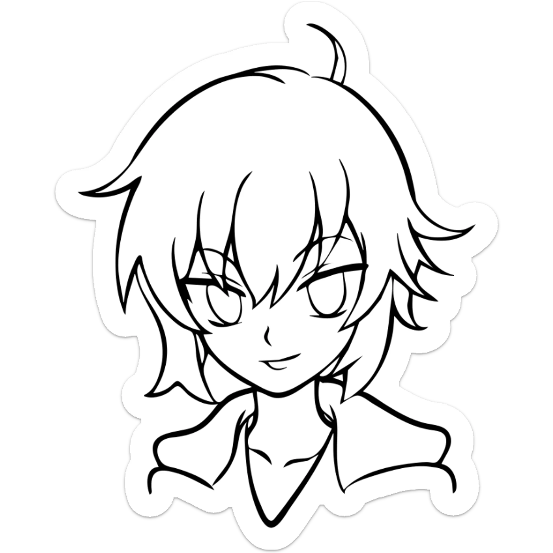 Jett from Valorant, a female character with short white hair, holding kunai knives, wind abilities sticker