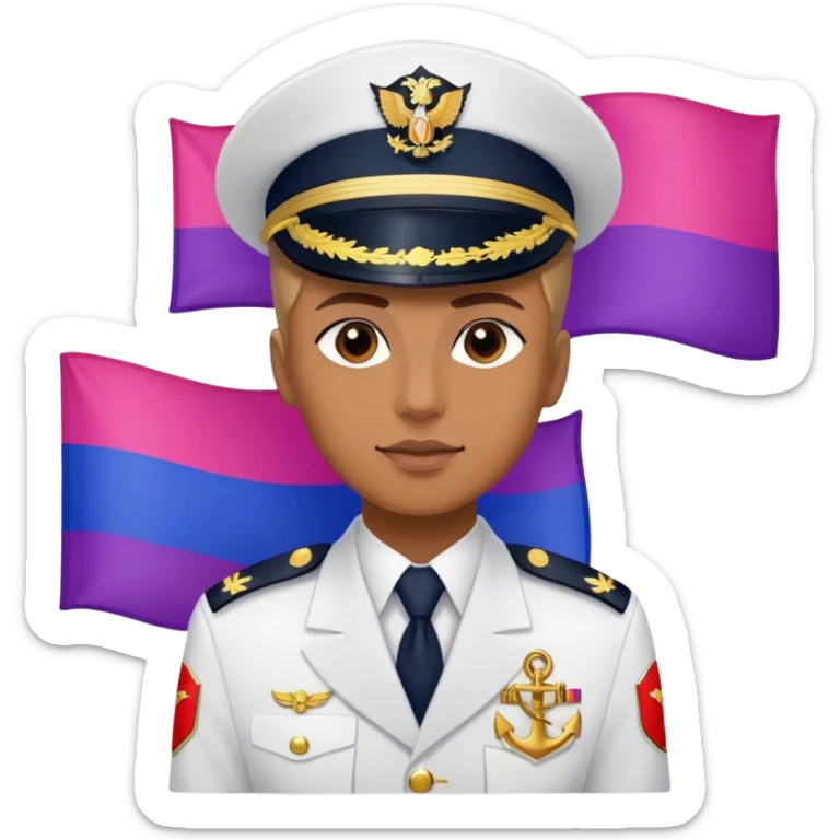 A bisexual flag but with a "pirates of the caribbean" naval officer on it sticker