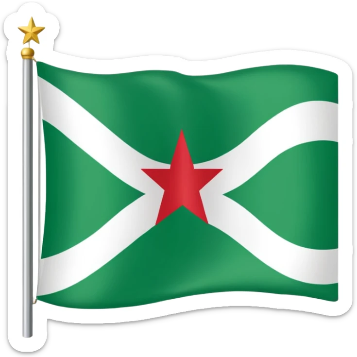 Somaliland flag it has green on top, white in the middle and green at the bottom black star in the middle  an sticker